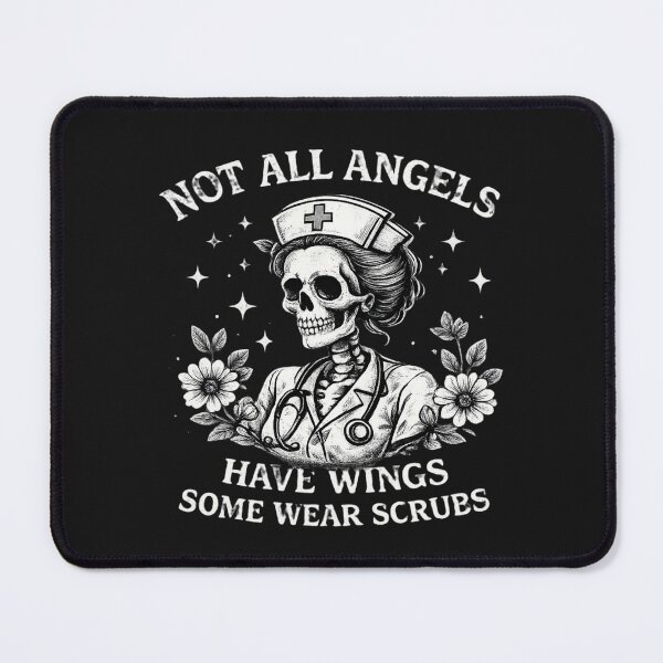 Item preview, Funny Nurse  - Skeleton - Not All Angels Wear Scrubs (dark) designed and sold by LazyCatCreative.
