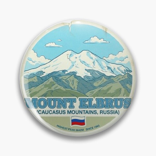Item preview, Mount Elbrus Russia Vintage Travel Badge Caucasus Mountains Sticker designed and sold by MT-Hub | Cute Aesthetic Art, Stickers & Phone Cases.
