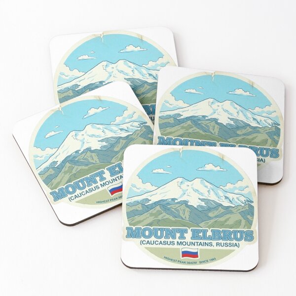 Item preview, Mount Elbrus Russia Vintage Travel Badge Caucasus Mountains Sticker designed and sold by MT-Hub | Cute Aesthetic Art, Stickers & Phone Cases.