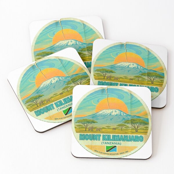 Item preview, Mount Kilimanjaro Tanzania Vintage Travel Badge Retro Safari Sticker designed and sold by MT-Hub | Art for Every Soul.