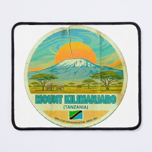 Item preview, Mount Kilimanjaro Tanzania Vintage Travel Badge Retro Safari Sticker designed and sold by MT-Hub | Cute Aesthetic Art, Stickers & Phone Cases.