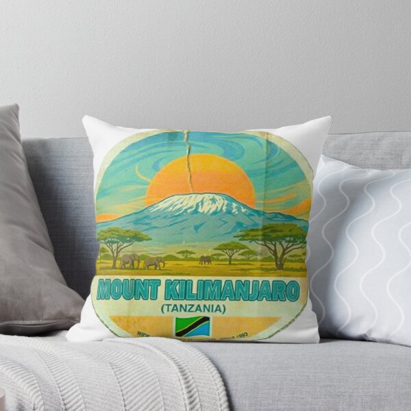 Item preview, Mount Kilimanjaro Tanzania Vintage Travel Badge Retro Safari Sticker designed and sold by MT-Hub | Cute Aesthetic Art, Stickers & Phone Cases.