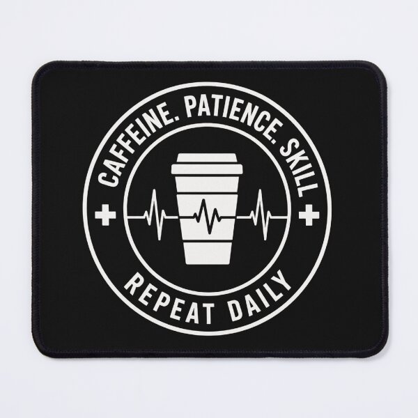 Item preview, Funny Nurse - Caffeine patience skill  (Dark) designed and sold by LazyCatCreative.