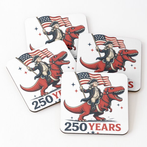 Item preview, Patriotic Vintage Illustration George Washington Riding T-Rex for Americans designed and sold by RickE.