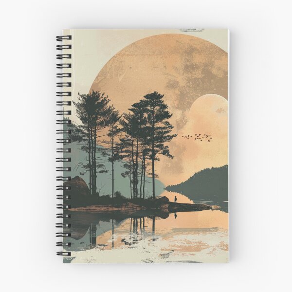 Item preview, Boho Style Mountains, Sunset, And Trees By Lake designed and sold by DEC02.