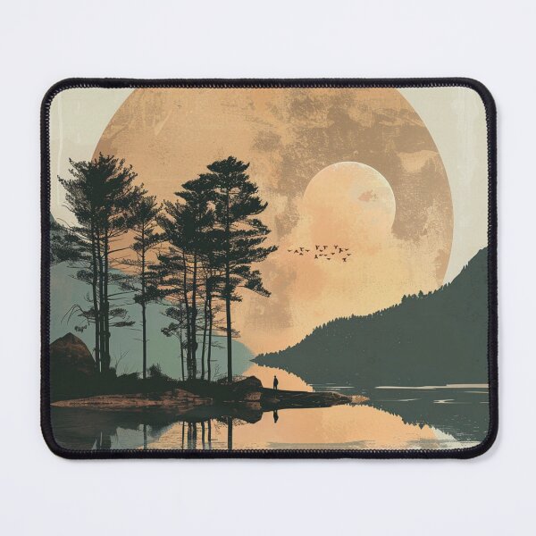 Item preview, Boho Style Mountains, Sunset, And Trees By Lake designed and sold by DEC02.