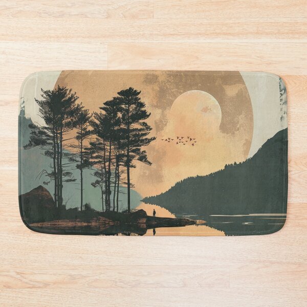 Item preview, Boho Style Mountains, Sunset, And Trees By Lake designed and sold by DEC02.