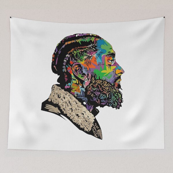 Item preview, Hussle Tribute - Colorful Street Art Portrait designed and sold by ramo7.
