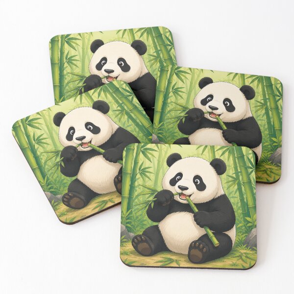 Item preview, Cute Panda Eating Bamboo – Adorable Kawaii Panda Illustration designed and sold by MerlinWear.
