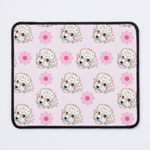Item preview, Poodle Mandira pink flower pattern designed and sold by Konopikyu.