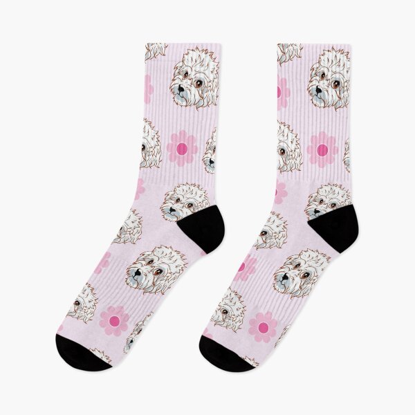 Item preview, Poodle Mandira pink flower pattern designed and sold by Konopikyu.