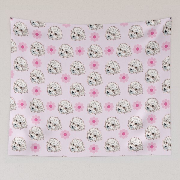 Item preview, Poodle Mandira pink flower pattern designed and sold by Konopikyu.