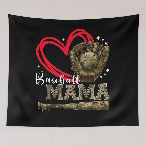 Item preview, Baseball Mama Heart Camo Tee designed and sold by KIROSALS.