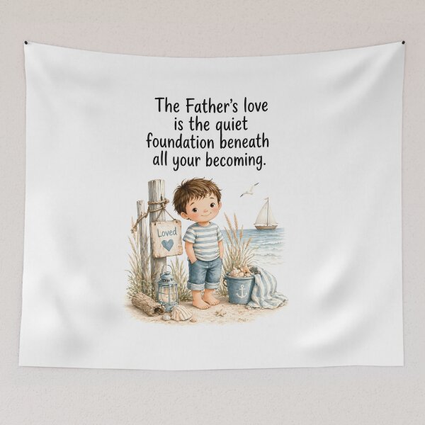 Item preview, The Father’s Love Christian Boy Nursery Coastal Quote Art designed and sold by LoveNurseries.