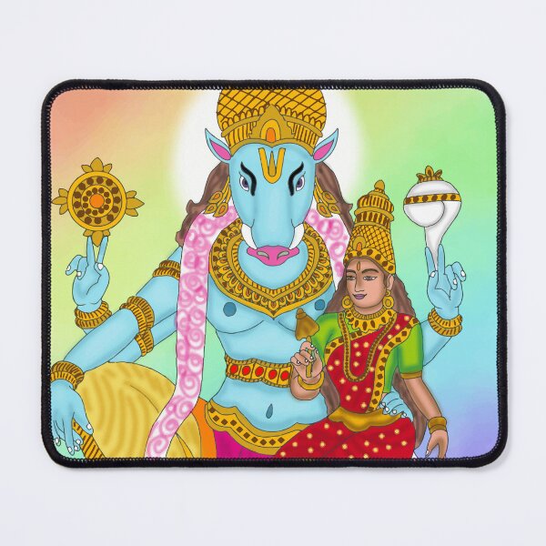 Item preview, Lakshmi Varaha Divine Artwork – Vishnu Boar Avatar Sacred Illustration designed and sold by Harshit_Digital_Arts.