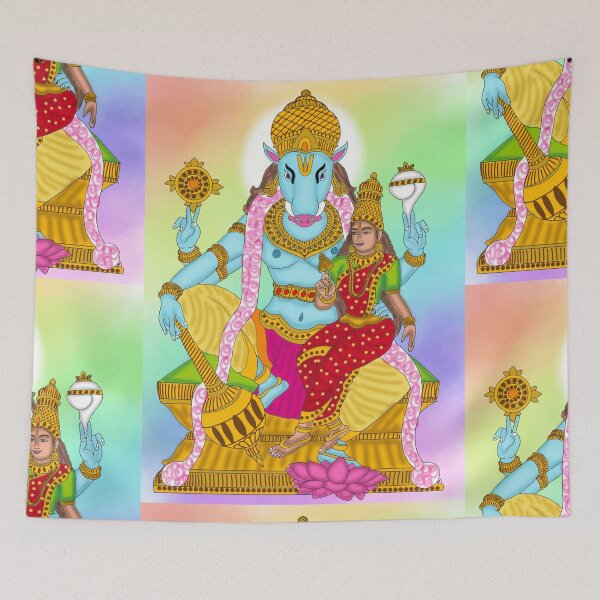 Item preview, Lakshmi Varaha Divine Artwork – Vishnu Boar Avatar Sacred Illustration designed and sold by Harshit_Digital_Arts.