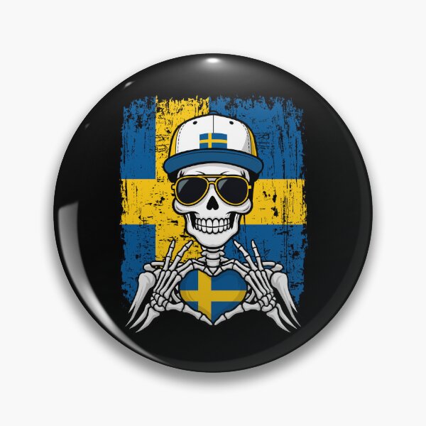 Item preview, Sweden Pride Skeleton Art Tee designed and sold by Colorful Designs.