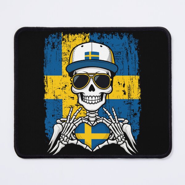 Item preview, Sweden Pride Skeleton Art Tee designed and sold by Colorful Designs.