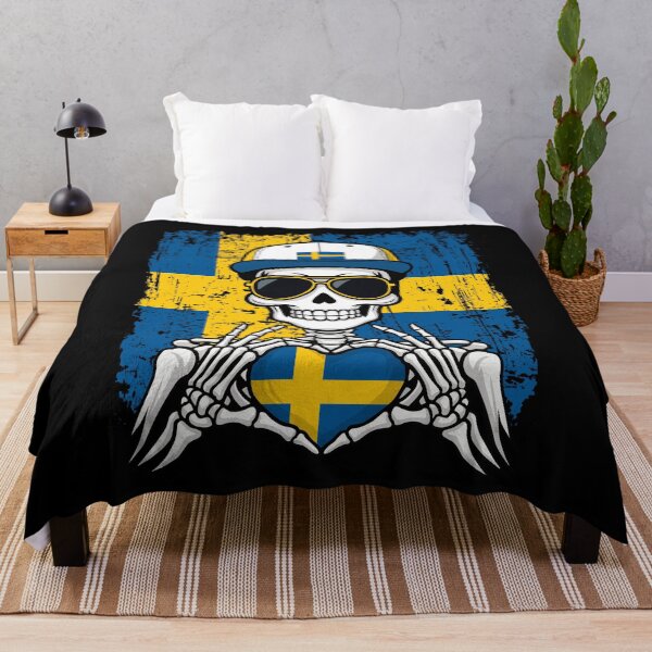 Item preview, Sweden Pride Skeleton Art Tee designed and sold by Colorful Designs.