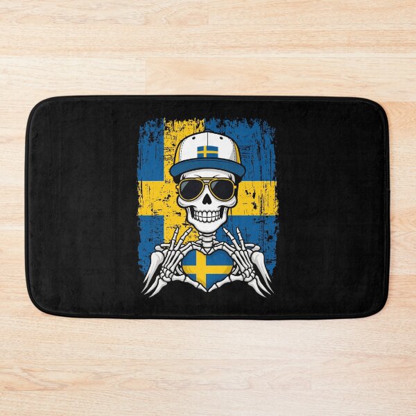 Item preview, Sweden Pride Skeleton Art Tee designed and sold by Colorful Designs.