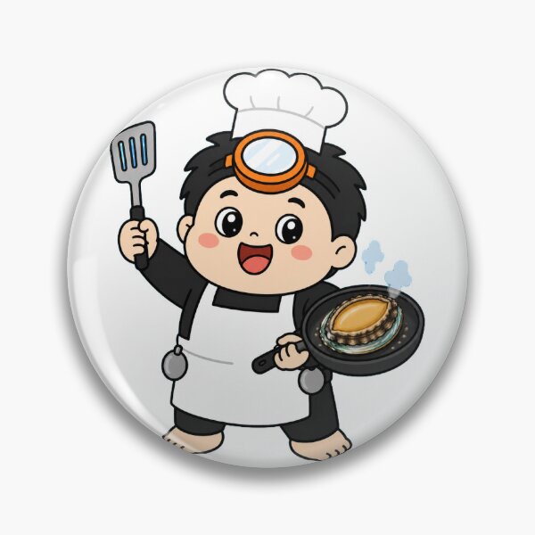Item preview, KOREA HAENAM - Cute Chibi Chef Cooking Abalone Sticker designed and sold by KOREA-HAENAM.