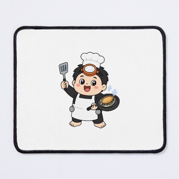 Item preview, KOREA HAENAM - Cute Chibi Chef Cooking Abalone Sticker designed and sold by KOREA-HAENAM.