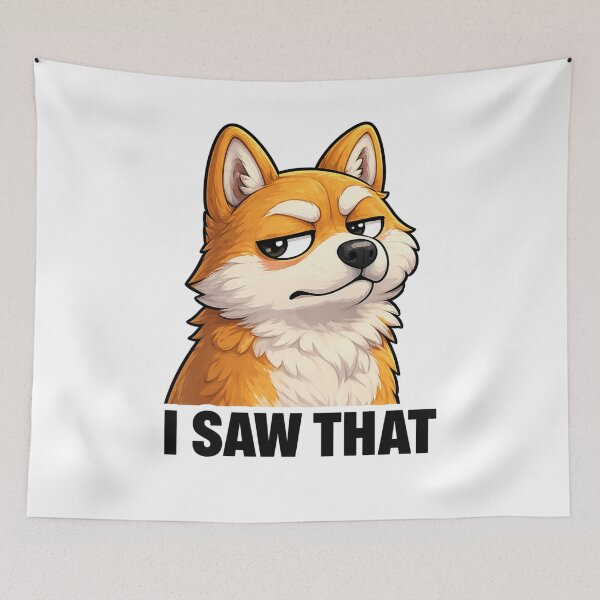 Item preview, Funny Side Eye Dog Meme Sticker - I Saw That Suspicious Shiba Inu Reaction Gift designed and sold by ArtByTripti.