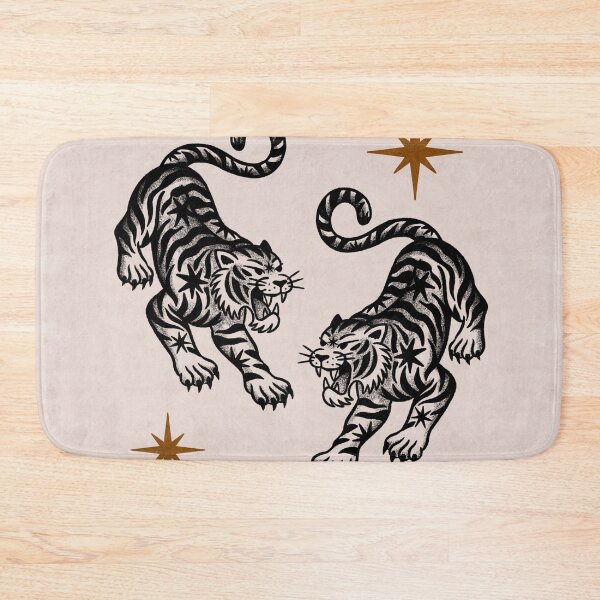 Item preview, Twin Tigers – Vintage Traditional Tattoo designed and sold by prikanashiro.