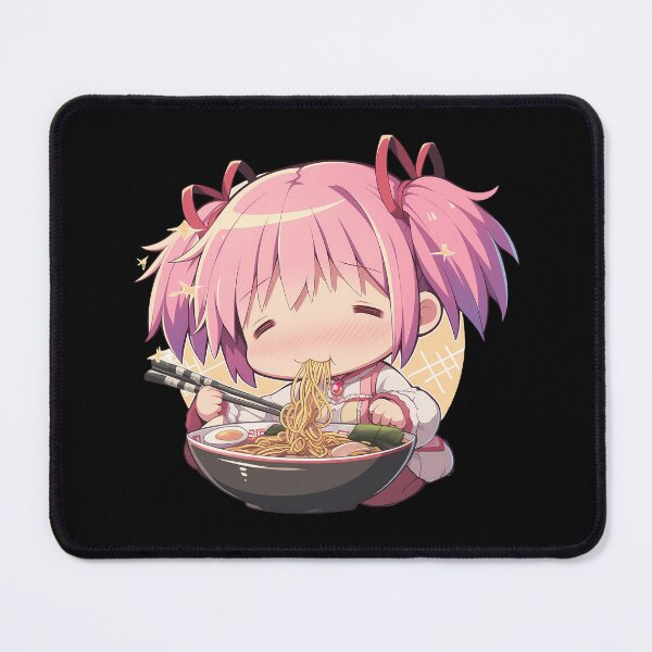 Item preview, Madoka Kaname Magia Record Kawaii Ramen Chibi Pink Comfort designed and sold by mildaclairmo.