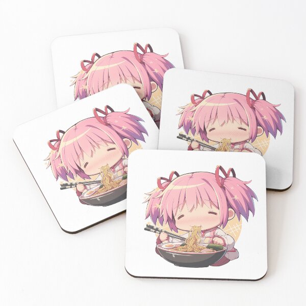 Item preview, Madoka Kaname Magia Record Kawaii Ramen Chibi Pink Comfort designed and sold by mildaclairmo.