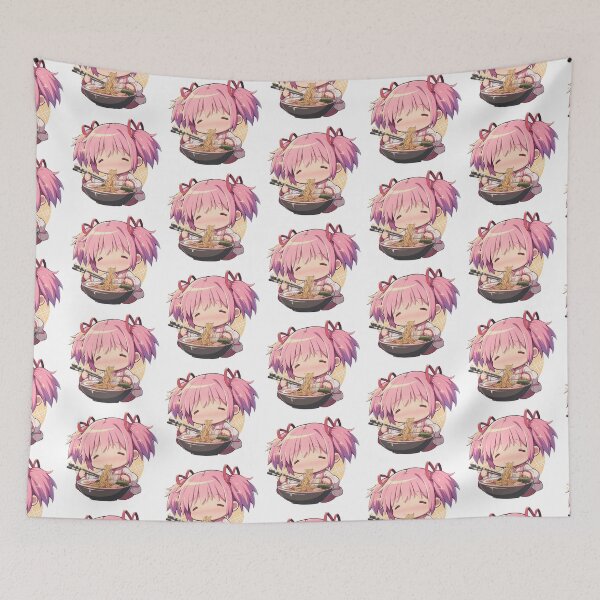 Item preview, Madoka Kaname Magia Record Kawaii Ramen Chibi Pink Comfort designed and sold by mildaclairmo.