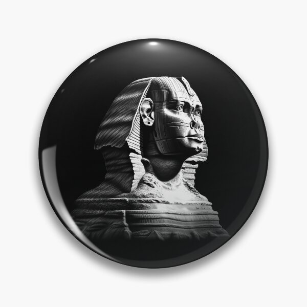 Item preview, Black and White Egyptian Sphinx Statue Ancient Monument Art designed and sold by inkoutninja.