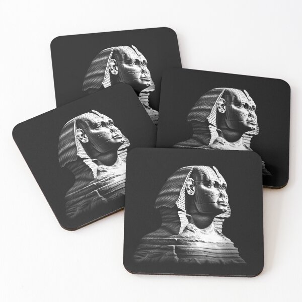 Item preview, Black and White Egyptian Sphinx Statue Ancient Monument Art designed and sold by inkoutninja.