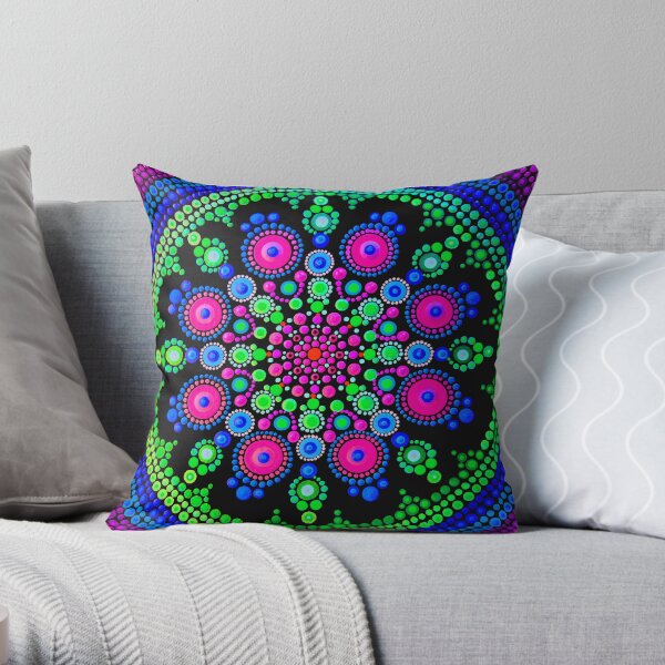 Little Dot Mandala - Art&Deco By Natasha Throw Pillow