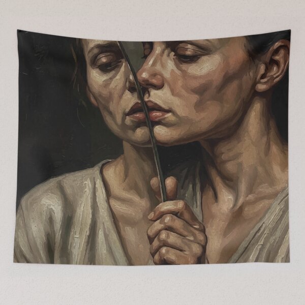 Item preview, Facing the Other Self Mirror Oil designed and sold by RamyGallery.