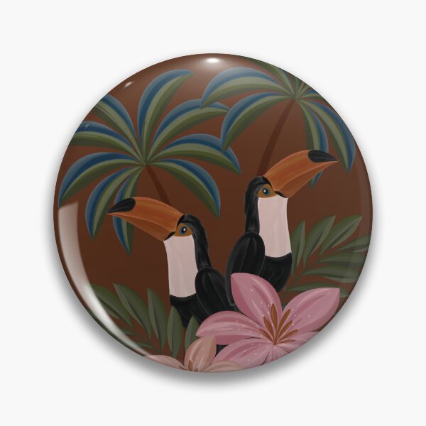 Item preview, Tropical Toucan Birds with Flowers – Botanical Jungle Art designed and sold by prikanashiro.