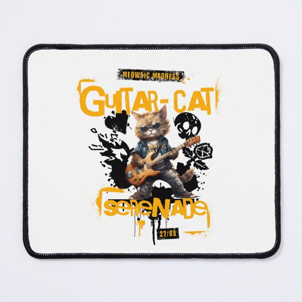 Item preview, Rock cat playing guitar designed and sold by onetowshop.