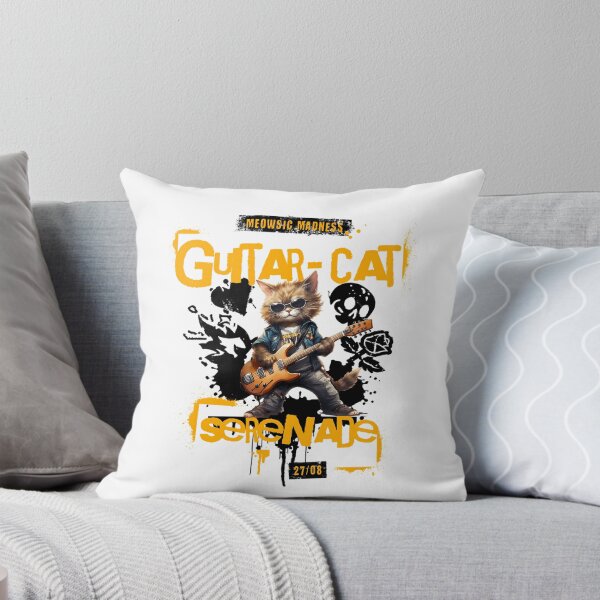 Item preview, Rock cat playing guitar  designed and sold by onetowshop.