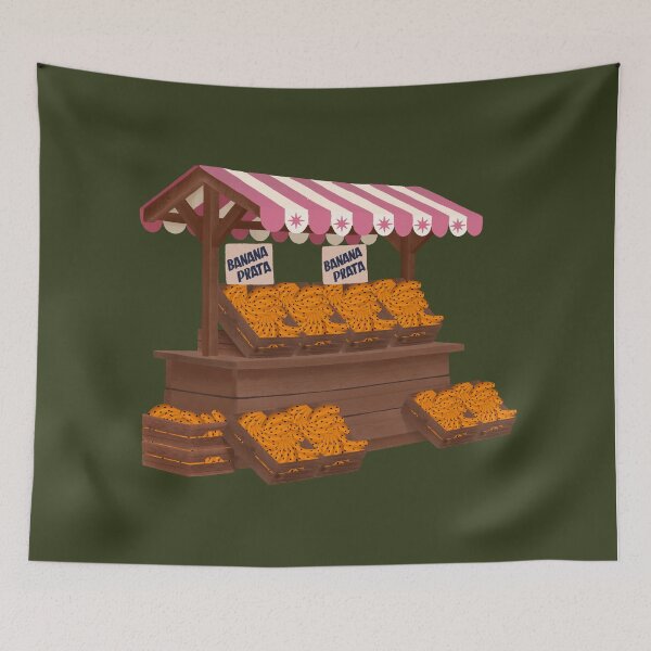 Item preview, Retro Banana Stand – Tropical Market Illustration designed and sold by prikanashiro.