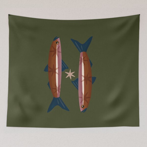Item preview, Minimal Fish Duo – Sardines Illustration designed and sold by prikanashiro.