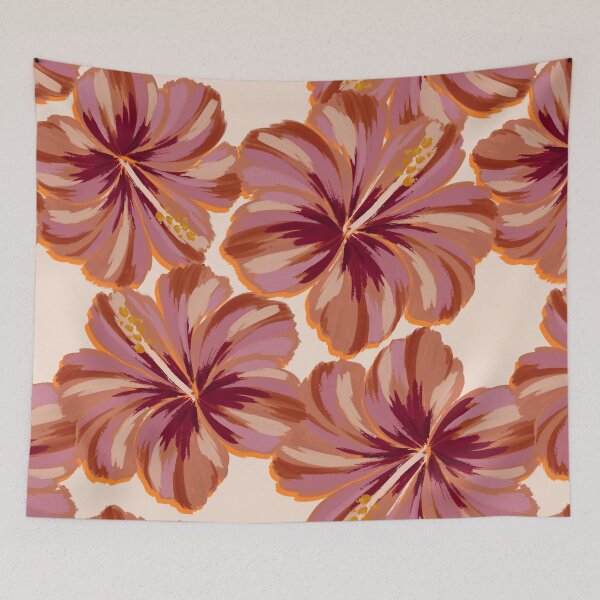Item preview, Terracotta Hibiscus Tropical Floral Pattern designed and sold by prikanashiro.