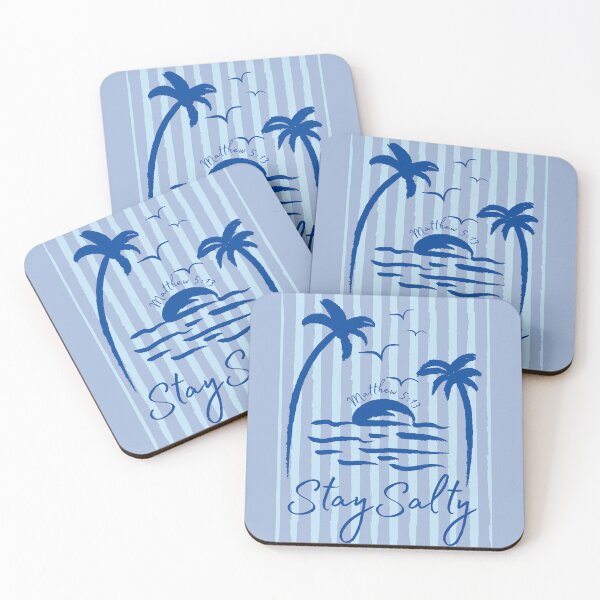 Item preview, Stay Salty Matthew 5 13 Bible Verse Christian Beach Lover Palm Tree Sun Waves designed and sold by Forevermore.