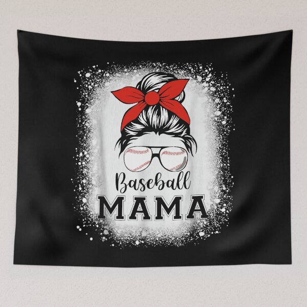 Artikelvorschau, Baseball Mama T-Shirt mit Dutt entworfen und verkauft von KIROSALS.