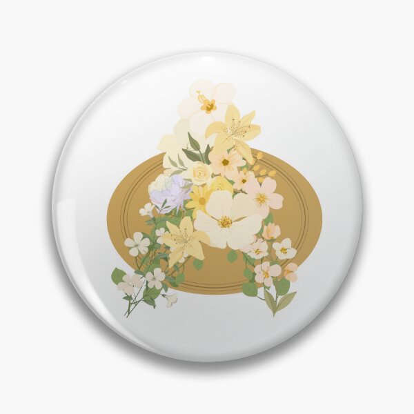 Item preview, Floral Starfleet Pin (White) designed and sold by RoseDesigns05.
