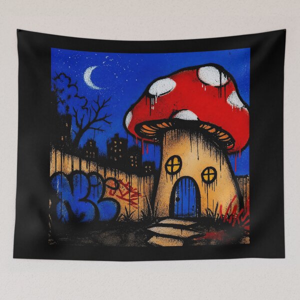Item preview, Graffiti Mushroom House Street  designed and sold by Modaozushi216.