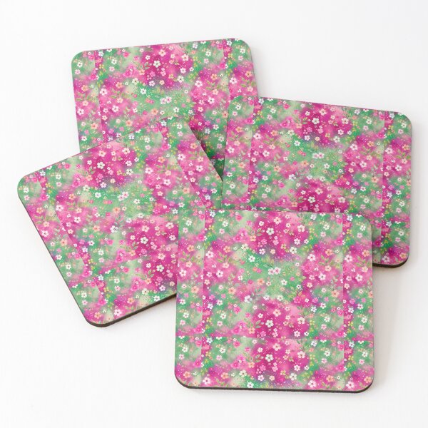 Item preview,  Soft Watercolor Cherry Blossom Seamless Pattern – Fuchsia and Moss Green. designed and sold by KeerthiCuteFind.