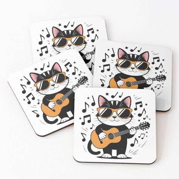 Item preview, Rock Vibes Cat designed and sold by QuiteOrbit.