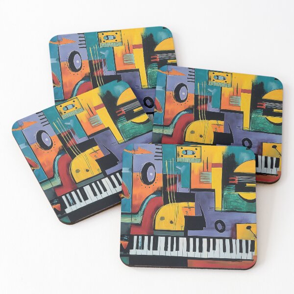 Item preview, Abstract Musical Harmony Composition - Bold Geometric Instruments with Vibrant Rhythm Inspired Art designed and sold by OlfactoART Studio.
