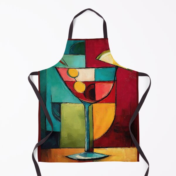 Item preview, Cubist Cocktail Hour- Vibrant Geometric Glass with Citrus Accent and Modern Color Rhythm designed and sold by OlfactoART Studio.