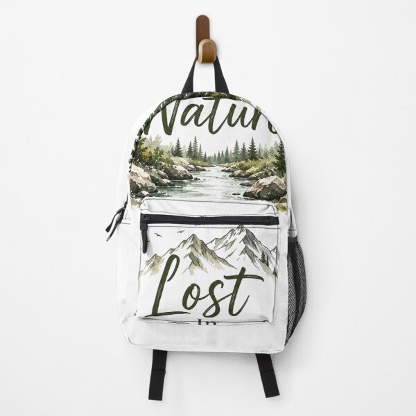 Item preview, Lost In Nature Mountain Forest Adventure Aesthetic Minimalist Nature Quote Design designed and sold by Sanika arts .